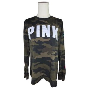 PINK Victoria’s Secret Camo Floral Long Sleeve Tee Shirt Women’s Sz S